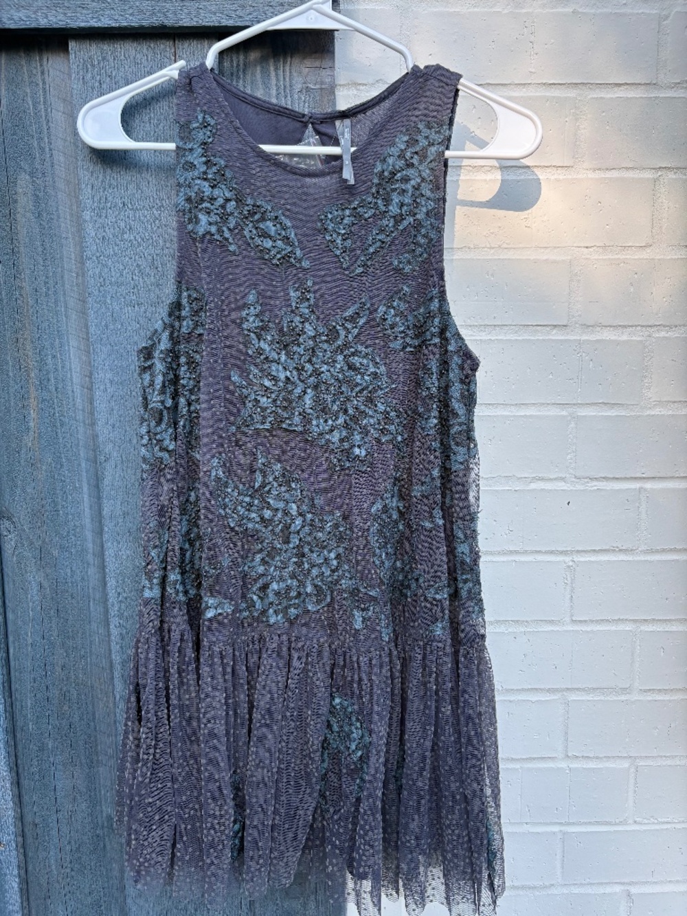 Anthropologie Embellished Mesh Drop-Waist Tunic Dress XS- NWT